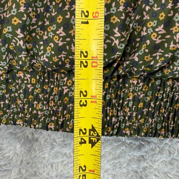 Universal Thread Floral Puffer Vest Sherpa Collar Green Womens M coquette - Picture 5 of 10